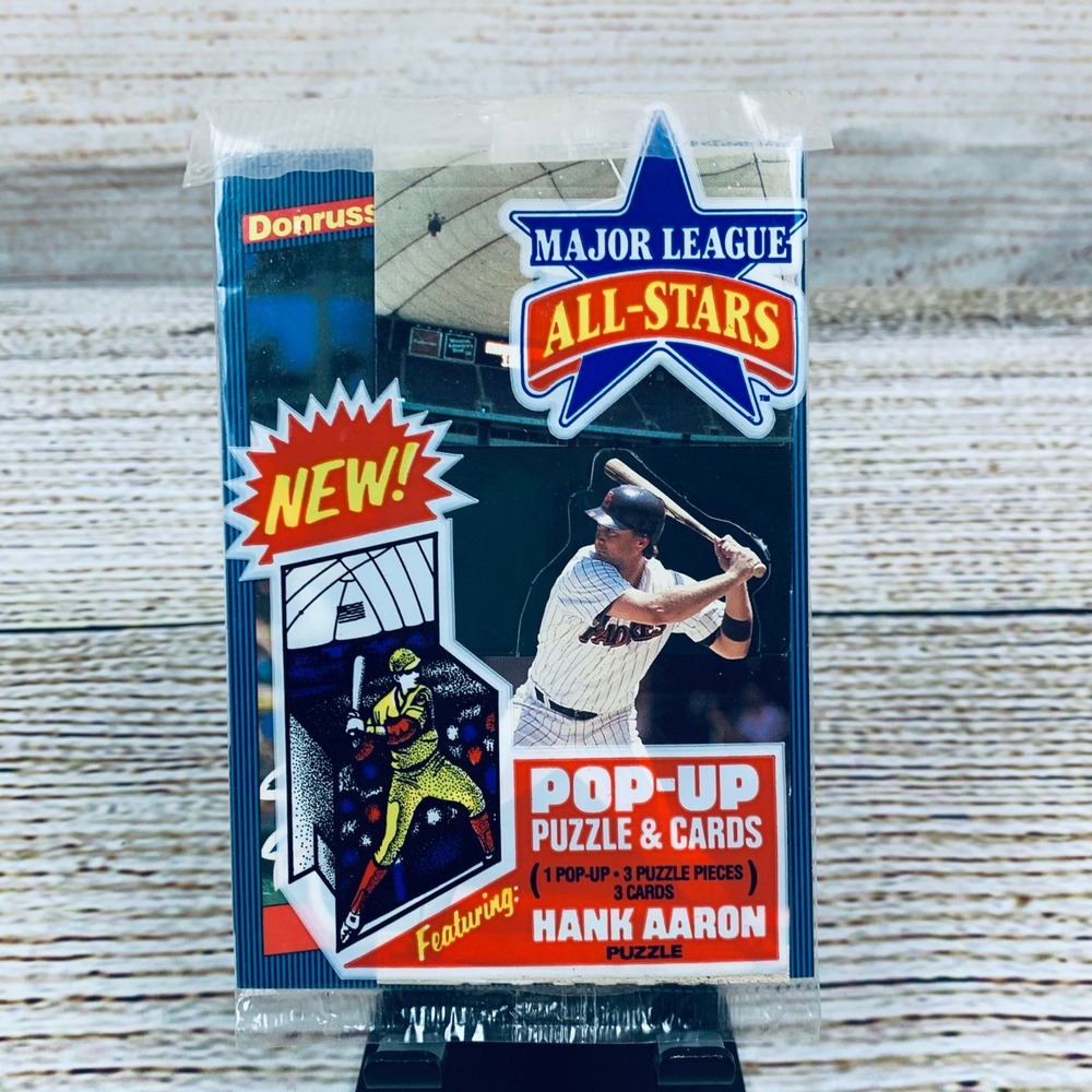 Donruss Major League All-Stars Hank Aaron Puzzle & Cards Pack 1985 Sealed
